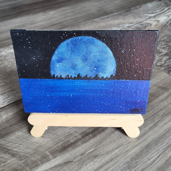 "Blue Moon Illumination" Paintings by Artistic Ashara - Set of 2, Perfect Gifts - Picture 7 of 10